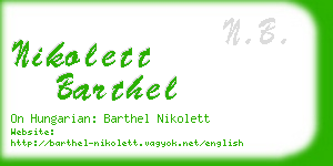 nikolett barthel business card
